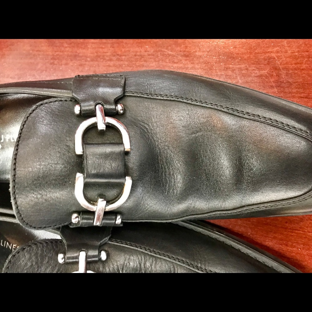 Donald Pliner Black Baby Calf Loafers - Picture 5 of 6